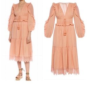 Ulla Johnson Peach Midi Dress